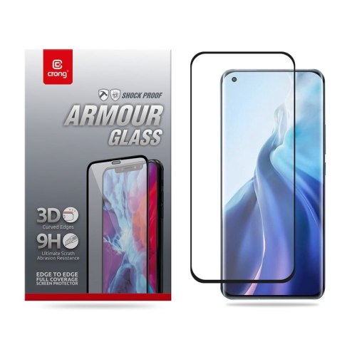 Crong 3D Armour Glass - Szkło hartowane 9H Full Glue na cały ekran Xiaomi Mi 11 + ramka instalacyjna Crong 3D Armour Glass - Szkło hartowane 9H Full Glue na cały ekran Xiaomi Mi 11 + ramka instalacyjna