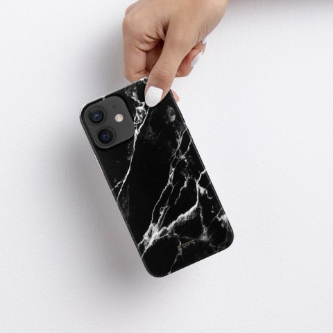 Crong Marble Case - Etui iPhone 12 Mini (czarny) Crong Marble Case - Etui iPhone 12 Mini (czarny)