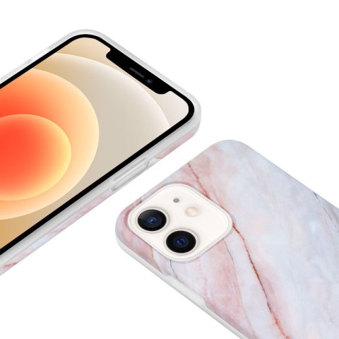Crong Marble Case - Etui iPhone 12 Mini (różowy) Crong Marble Case - Etui iPhone 12 Mini (różowy)