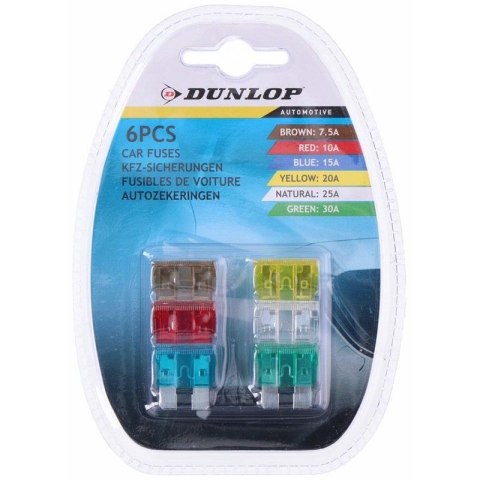 Dunlop - Bezpieczniki samochodowe 6 szt. Dunlop - Bezpieczniki samochodowe 6 szt.