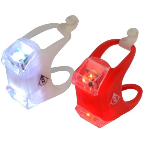 Dunlop - Zestaw silikonowych lamp rowerowych LED przód i tył Dunlop - Zestaw silikonowych lamp rowerowych LED przód i tył