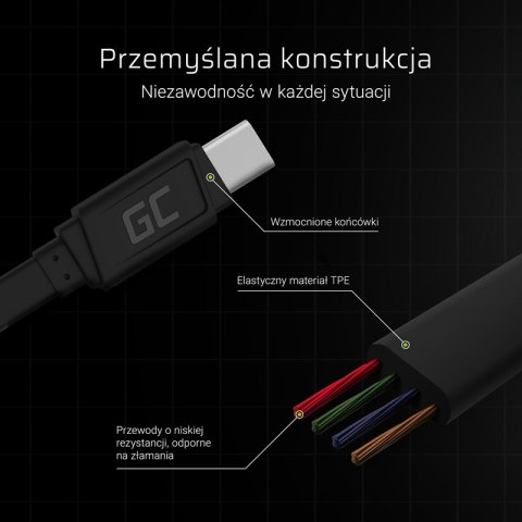 Green Cell GCmatte - Kabel Przewód USB-C 25 cm z obsługą szybkiego ładowania Green Cell GCmatte - Kabel Przewód USB-C 25 cm z obsługą szybkiego ładowania