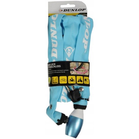 Dunlop - Zapięcie rowerowe na zamek łańcuch 120cm (Niebieski) Dunlop - Zapięcie rowerowe na zamek łańcuch 120cm (Niebieski)