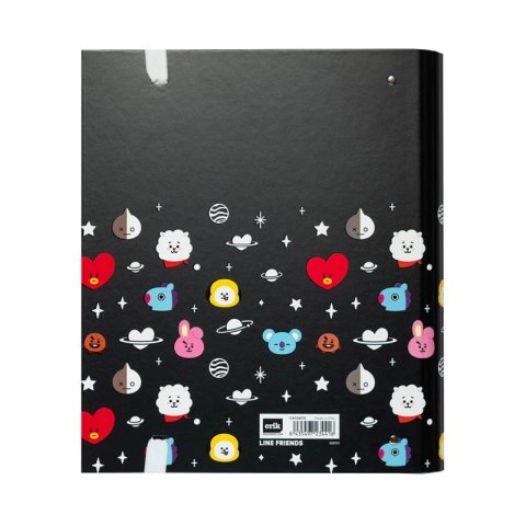 Line Friends BT21 - Segregator pierścieniowy do przechowywania dokumentów z gumką (4 pierścienie) Line Friends BT21 - Segregator pierścieniowy do przechowywania dokumentów z gumką (4 pierścienie)
