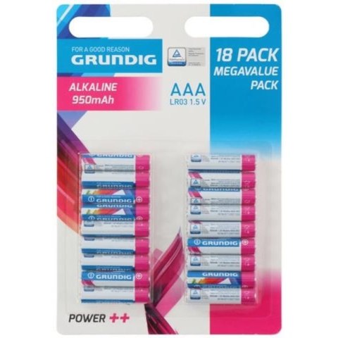 Grundig - Zestaw baterii alkalicznych AAA / R03 1.5 V 18 szt. Grundig - Zestaw baterii alkalicznych AAA / R03 1.5 V 18 szt.