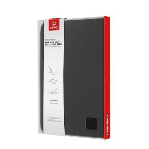 Crong FlexFolio - Etui iPad 10.2" (2021-2019) z funkcją Apple Pencil (czarny) Crong FlexFolio - Etui iPad 10.2" (2021-2019) z funkcją Apple Pencil (czarny)