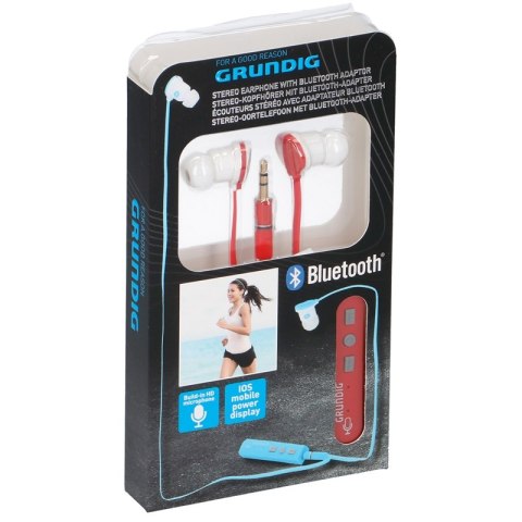 Grundig - Słuchawki douszne z adapterem Bluetooth (czerwony) Grundig - Słuchawki douszne z adapterem Bluetooth (czerwony)
