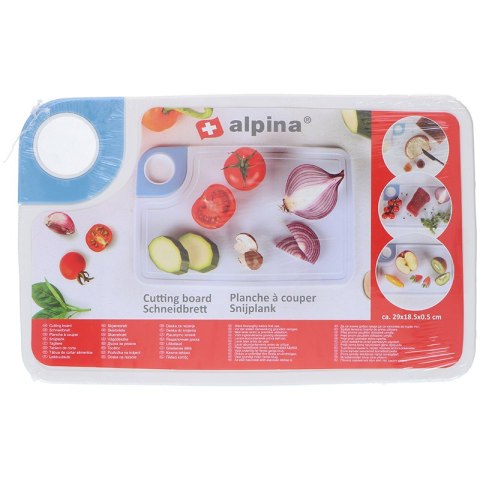 Alpina - deska do krojenia z wytrzymałego tworzywa (niebieski uchwyt) Alpina - deska do krojenia z wytrzymałego tworzywa (niebieski uchwyt)