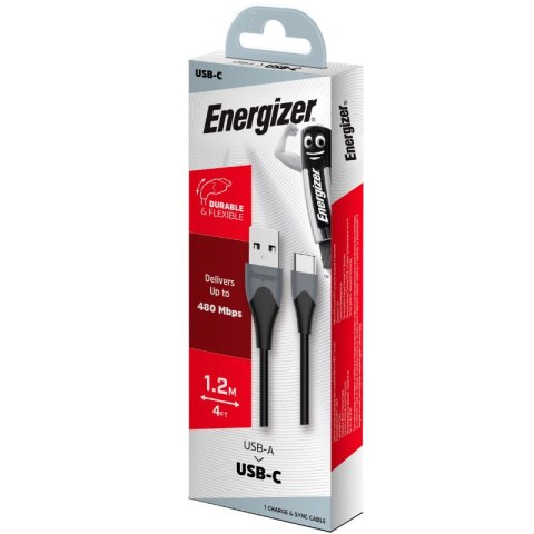 Energizer Classic - Kabel połączeniowy USB-A do USB-C 1.2m (Czarny) Energizer Classic - Kabel połączeniowy USB-A do USB-C 1.2m (Czarny)