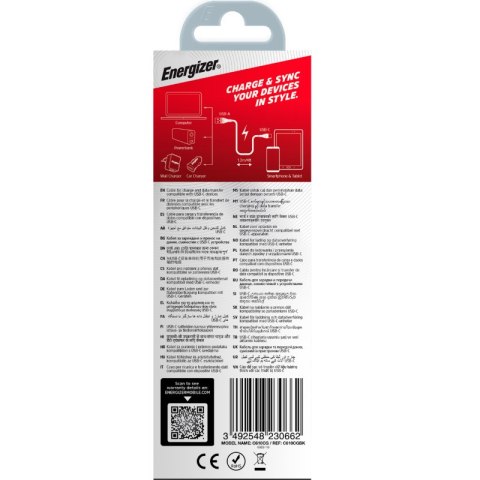 Energizer Classic - Kabel połączeniowy USB-A do USB-C 1.2m (Czarny) Energizer Classic - Kabel połączeniowy USB-A do USB-C 1.2m (Czarny)