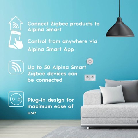 Alpina - Bramka hub Zigbee do połączenia urządzeń w tym standardzie Alpina - Bramka hub Zigbee do połączenia urządzeń w tym standardzie