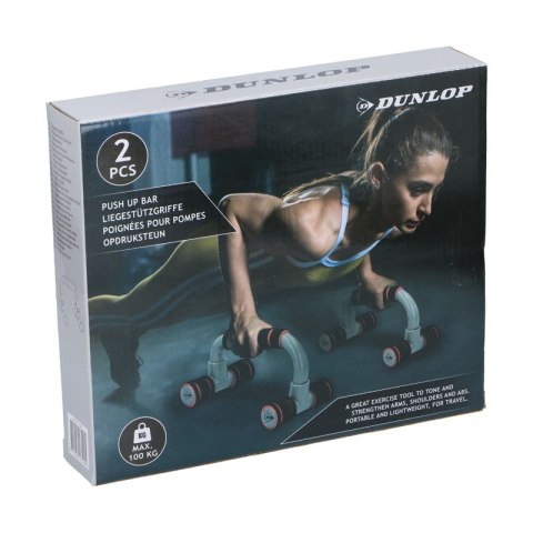 Dunlop - Uchwyty do pompek Push Up Bars 2 szt. (czerwony) Dunlop - Uchwyty do pompek Push Up Bars 2 szt. (czerwony)