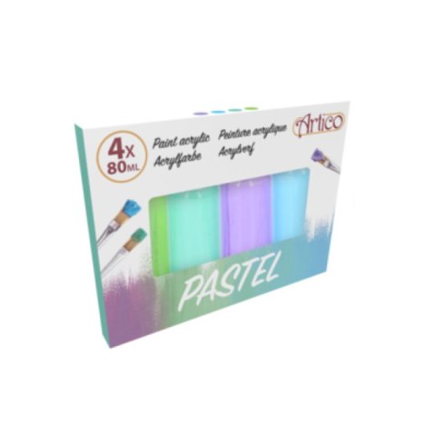 Artico - Zestaw farb pastelowych akrylowych w tubkach 80 ml 4 kolory (Zestaw 2) Artico - Zestaw farb pastelowych akrylowych w tubkach 80 ml 4 kolory (Zestaw 2)