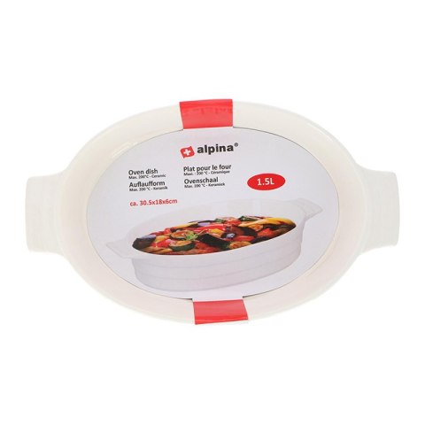 Alpina - Naczynie do pieczenia ceramiczne 31x18,5x6 cm 1,7 L (biały) Alpina - Naczynie do pieczenia ceramiczne 31x18,5x6 cm 1,7 L (biały)