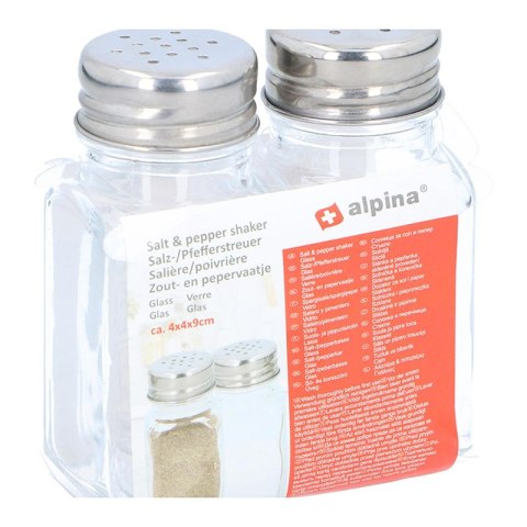 Alpina - Solniczka i pieprzniczka ze szkła 2 szt. Alpina - Solniczka i pieprzniczka ze szkła 2 szt.