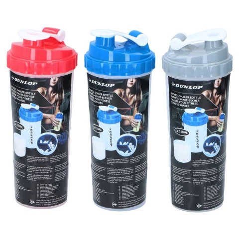 Dunlop - Butelka sportowa shaker z wygodnym zamykaniem 550 ml (czerwony) Dunlop - Butelka sportowa shaker z wygodnym zamykaniem 550 ml (czerwony)