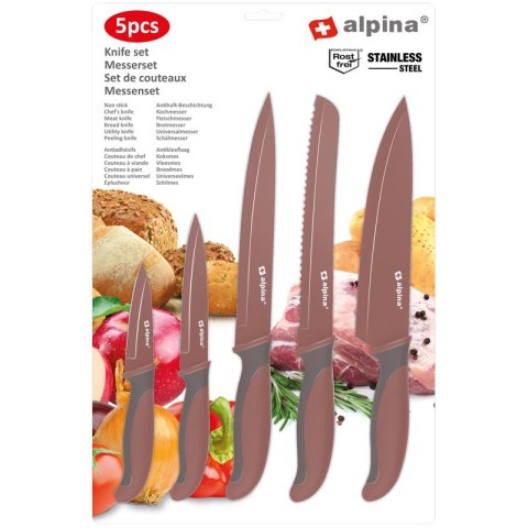 Alpina - Zestaw noży ze stali nierdzewnej (bordowy) Alpina - Zestaw noży ze stali nierdzewnej (bordowy)