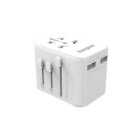 Energizer Ultimate - Ładowarka / Adapter podróżny EU / US / AU / UK + 2x USB-A & USB-C certyfikat MFi (Biały) Energizer Ultimate - Ładowarka / Adapter podróżny EU / US / AU / UK + 2x USB-A & USB-C certyfikat MFi (Biały)