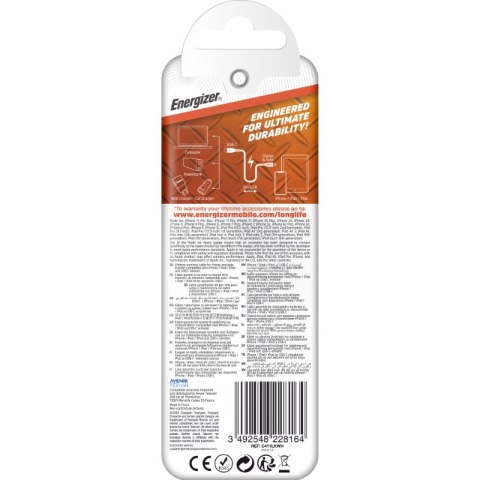 Energizer HardCase - Kabel połączeniowy USB-C do Lightning certyfikat MFi 1.2m (Biały) dożywotnia gwarancja Energizer HardCase - Kabel połączeniowy USB-C do Lightning certyfikat MFi 1.2m (Biały) dożywotnia gwarancja