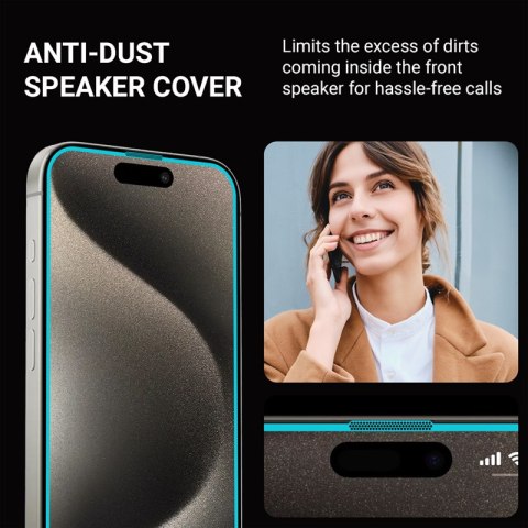 Crong Anti-Bacterial 3D Armour Glass - Szkło hartowane 9H na cały ekran iPhone 15 Pro + ramka instalacyjna Crong Anti-Bacterial 3D Armour Glass - Szkło hartowane 9H na cały ekran iPhone 15 Pro + ramka instalacyjna