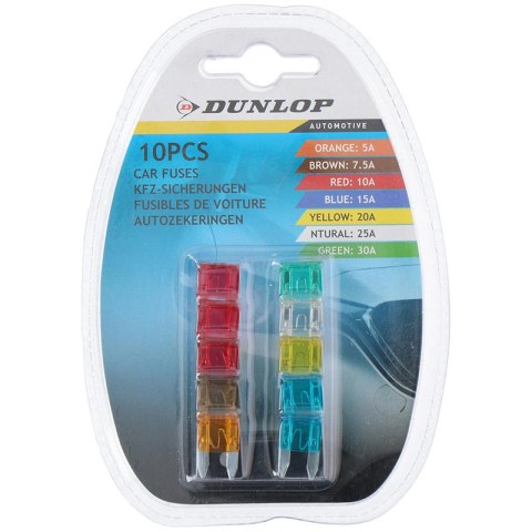 Dunlop - Bezpieczniki samochodowe 10 szt. Dunlop - Bezpieczniki samochodowe 10 szt.